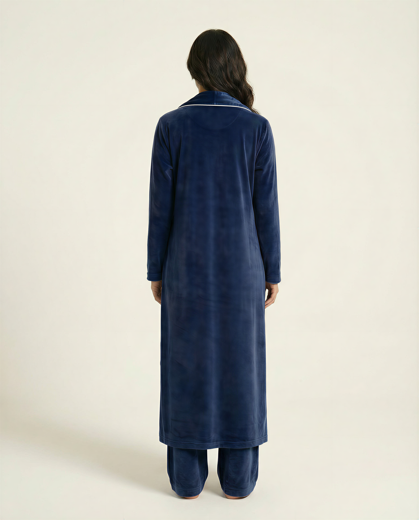 The Navy Velvet Robe Set