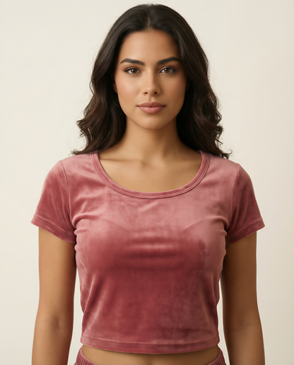 The Rosé Velvet Robe Set